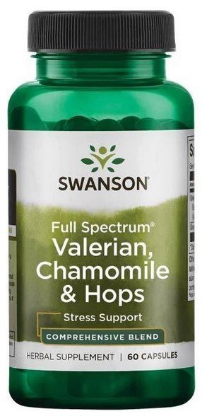 SWANSON Waleriana, Rumianek, Chmiel 60 kaps.