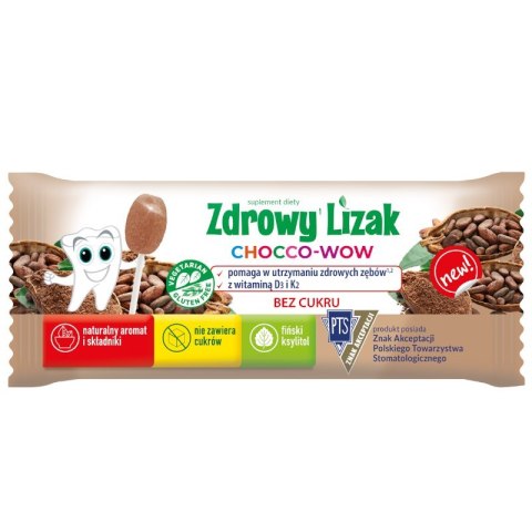 Zdrowy lizak Chocco-Wow bez cukru kakao 1 szt. STARPHARMA
