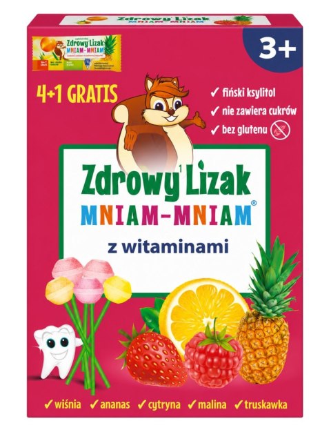 Zdrowy lizak Mniam-Mniam bez cukru witaminy 4+1 gratis STARPHARMA