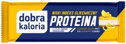 DOBRA KALORIA Baton PROTEINA z niskim IG o smaku lemon cheesecake + olej MCT 45g KUBARA