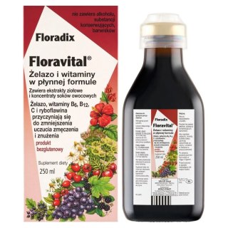 FLORADIX Floravital produkt bezglutenowy żelazo i witaminy płyn 250ml SALUS