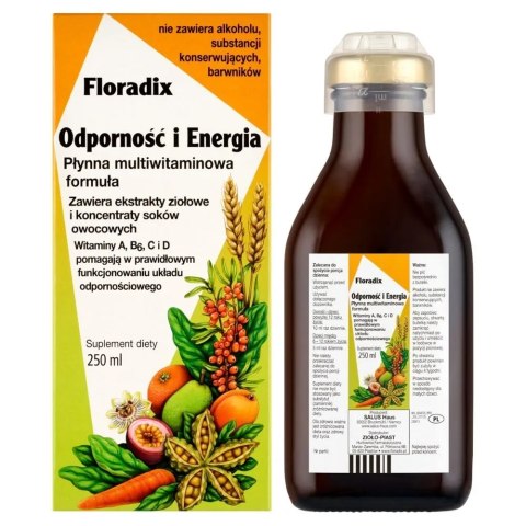 FLORADIX Odporność i Energia płynna multiwitaminowa formuła 250ml SALUS