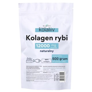 Kolagen rybi naturalny 12000mg, 500g SUPLIIV