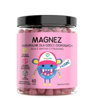 MyVita Żelki Magnez 60 sztuk (dzieci i dorośli) - naturalne żelki z pektyny cytrusowej