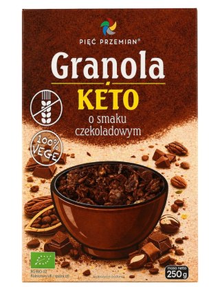 PIĘĆ PRZEMIAN Granola KETO o smaku czekoladowym bezglutenowa BIO 250g