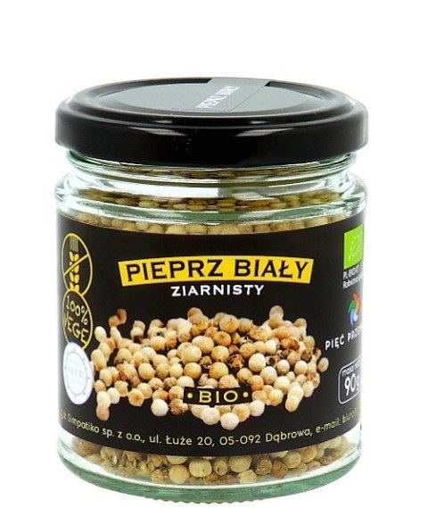 PIĘĆ PRZEMIAN Pieprz biały ziarnisty bezglutenowy BIO 90g