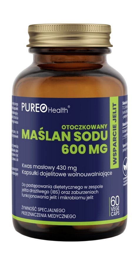 PUREO HEALTH Maślan sodu 600 mg, 60 kaps.