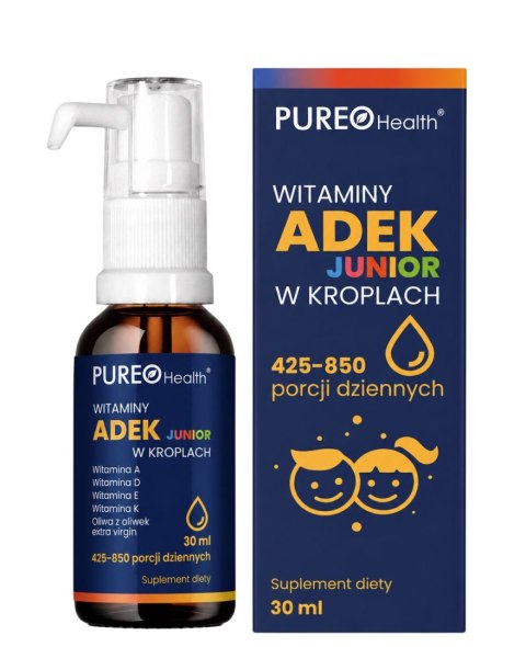 PUREO HEALTH Witaminy ADEK Junior w kroplach 30 ml