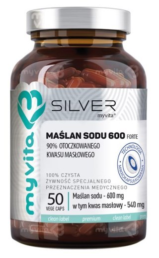 SILVER Maślan sodu forte 600mg, 50kaps. MyVita