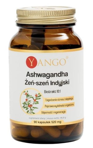 YANGO Ashwagandha - Żeń-szeń Indyjski - ekstrakt 10:1 430mg, 90 kaps.