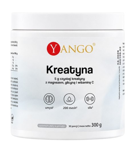 YANGO Kreatyna 200 Mesh z magnezem, glicyną i witaminą C 300g