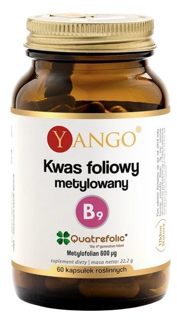 YANGO Kwas foliowy metylowany (Quatrefolic) 600mcg, 60 kaps.