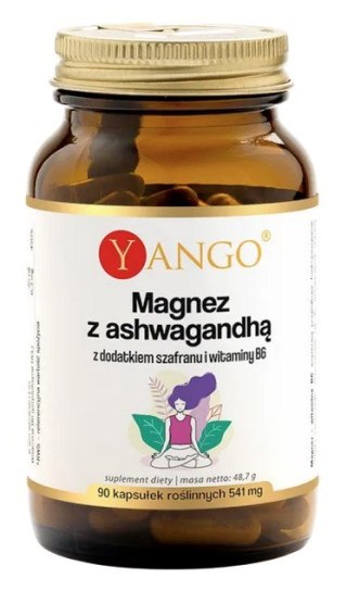 YANGO Magnez z ashwagandhą + szafran i wit. B6 90 kaps.