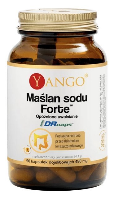 YANGO Maślan sodu Forte opóźnione uwalnianie 360mg, 90 dr caps.