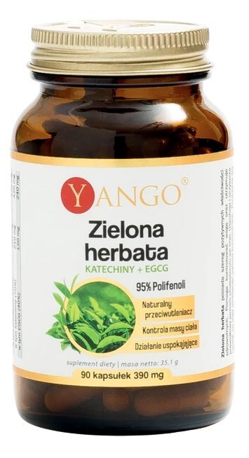 YANGO Zielona herbata - Katechiny + ECGG 95% polifenoli 300mg, 90 kaps.