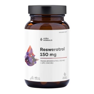 AURA HERBALS Resweratrol 150mg, 60 vkaps.