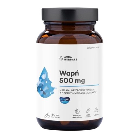AURA HERBALS Wapń z alg 500mg, 60 veg. kaps.