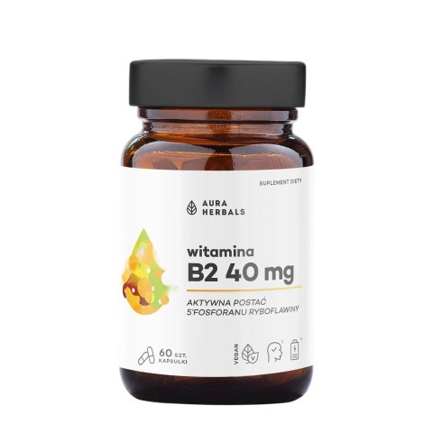 AURA HERBALS Witamina B2 ryboflawina 40mg, 60 vkaps.