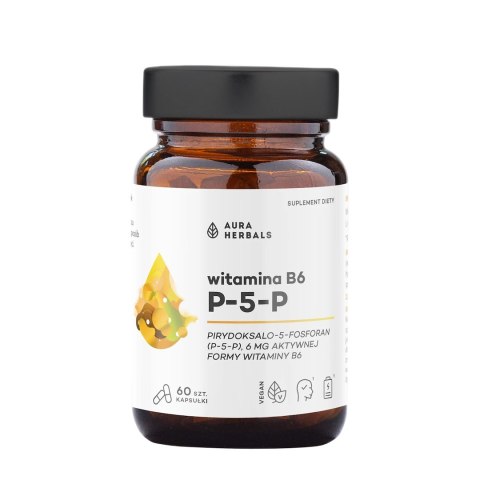 AURA HERBALS Witamina B6 P-5-P 6mg, 60 vkaps.