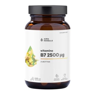 AURA HERBALS Witamina B7 d-biotyna 2500mcg, 120 vkaps.