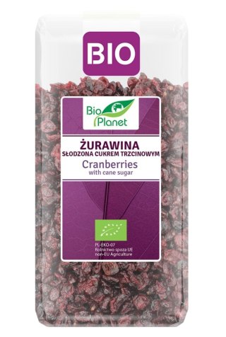BIO PLANET Żurawina słodzona cukrem trzcinowym BIO 400g