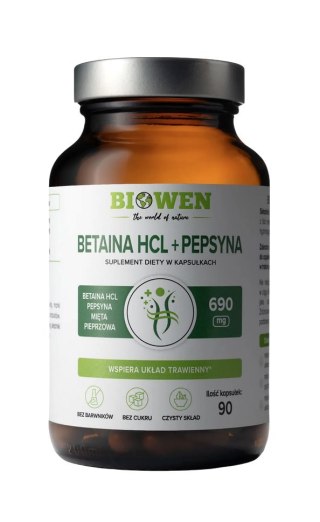BIOWEN Betaina HCL Complex+ Pepsyna 960mg, 90 kaps.