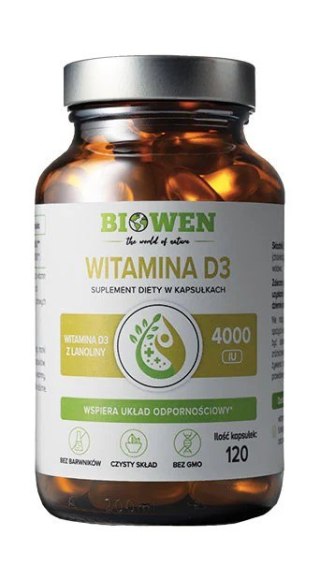 BIOWEN Witamina D3 4000IU, 120 kapsułek