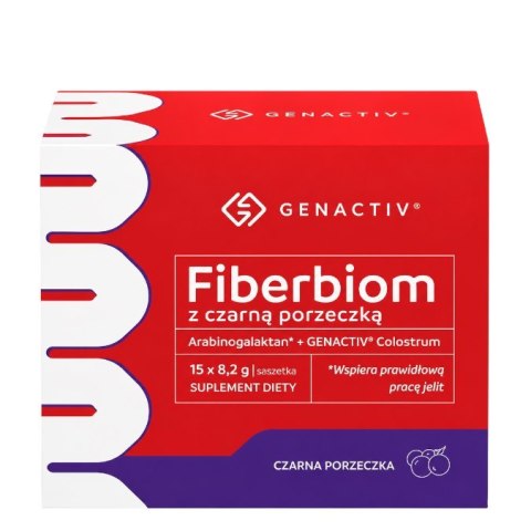 GENACTIV Fiberbiom z czarną porzeczką arabinogalaktan + colostrum 15 sasz.