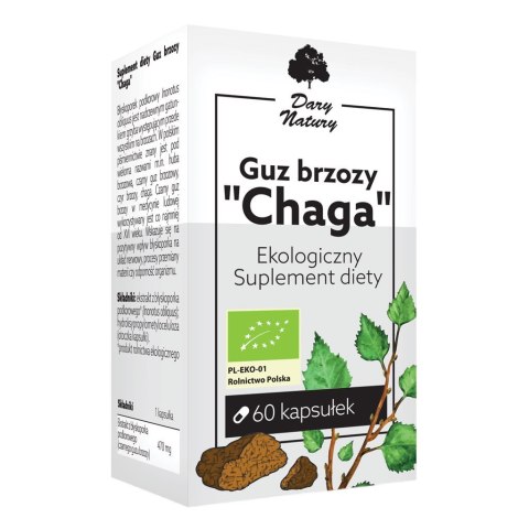 Guz Brzozy "Chaga" 60kaps. Ekologiczny Suplement diety DARY NATURY