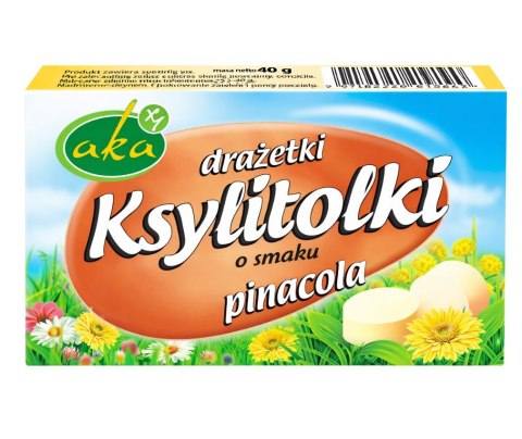 Ksylitolki drażetki pudrowe pinacola (mix ananas-kokos) 40g b/c AKA