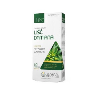 MEDICA HERBS Liść Damiana 600mg, 60 kaps.