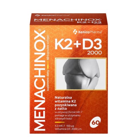 Menachinox K2+D3 2000, 60 sgels. XENICO PHARMA