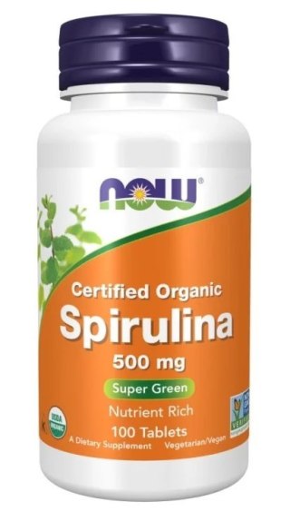NOW FOODS Spirulina Certified Organic 500mg, 100tabl.