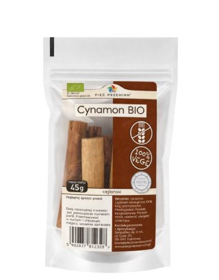 PIĘĆ PRZEMIAN Cynamon cejloński bezglutenowy BIO w laskach 45g