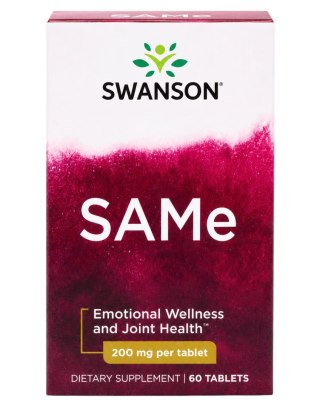 SWANSON SAMe 200mg, 60 tabl. - S-adenozylo L-metionina