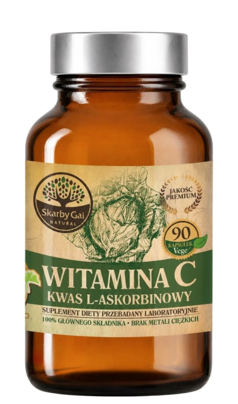Witamina C z kapusty w kapsułkach 1000mg, 90 kaps. SKARBY GAI NATURAL