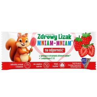 Zdrowy lizak Mniam-Mniam bez cukru truskawka 1 szt. STARPHARMA