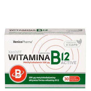 XeniVIT Witamina B12 Active 500mcg, 30 Vcaps. XENICO PHARMA
