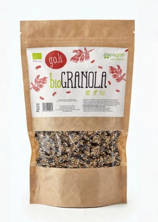 GRANOLA Z GOJI BEZ DODATKU CUKRÓW BEZGLUTENOWA BIO 320 g - PAPAGRIN