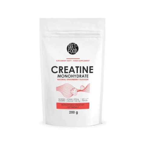 KREATYNA Z WITAMINĄ C O SMAKU TRUSKAWKOWYM 200 g - DIET-FOOD