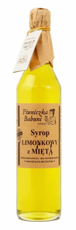 SYROP LIMONKOWY Z MIĘTĄ 500ML PIWNICZKA BABUNI