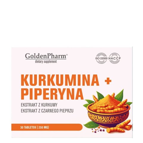 GOLDEN PHARM Kurkumina + Piperyna 30 tabletek