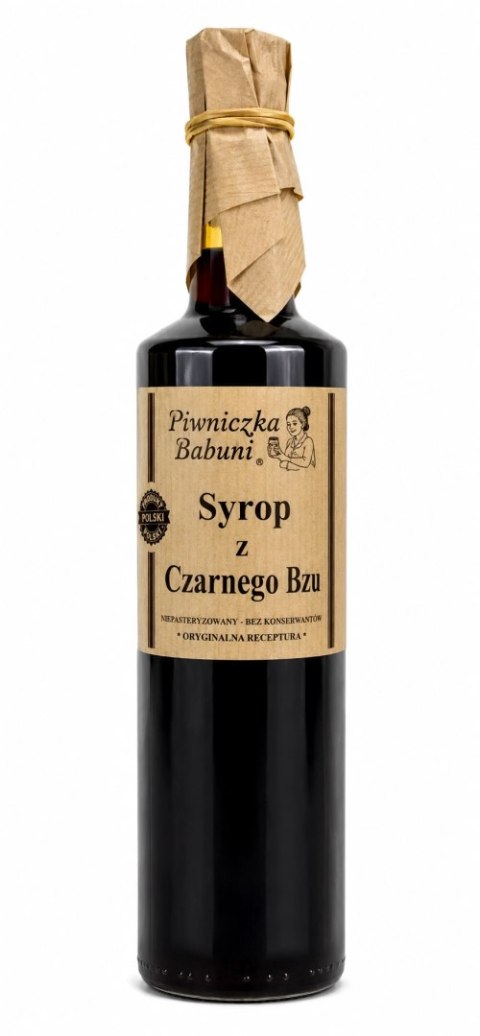 SYROP Z CZARNEGO BZU 500ML CZARNY BEZ PIWNICZKA BABUNI