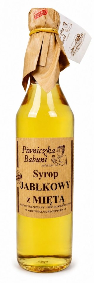 SYROP JABŁKOWY Z MIĘTĄ 500ML PIWNICZKA BABUNI