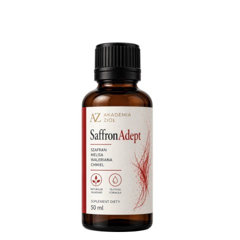 SaffronAdept szafran, melisa, waleriana, chmiel 50ml AKADEMIA ZIÓŁ