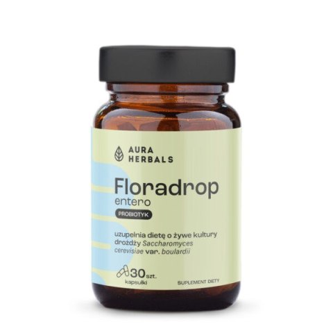AURA HERBALS Floradrop entero probiotyk Saccharomyces boulardii 30 kaps.