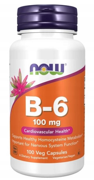 NOW FOODS Witamina B-6 100mg, 100 caps.